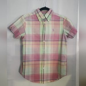 Ralph Lauren Sport Collared Plaid Shirt Short Sleeve
